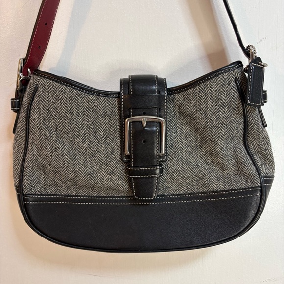 Coach Wool and Leather Shoulder Bag G3J-9395 - Picture 3 of 12